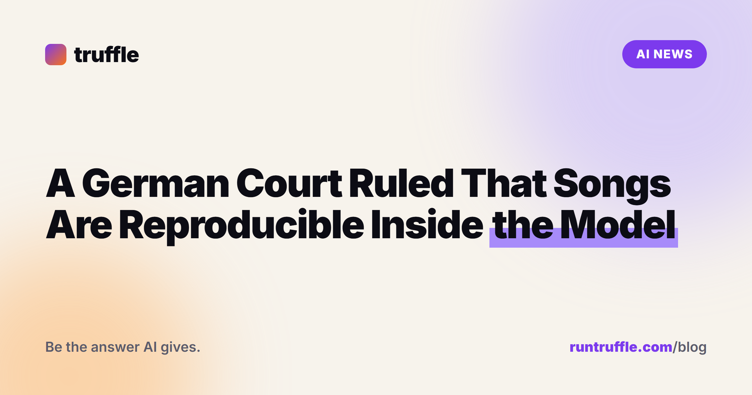 A German Court Ruled That Songs Are Reproducible Inside the Model