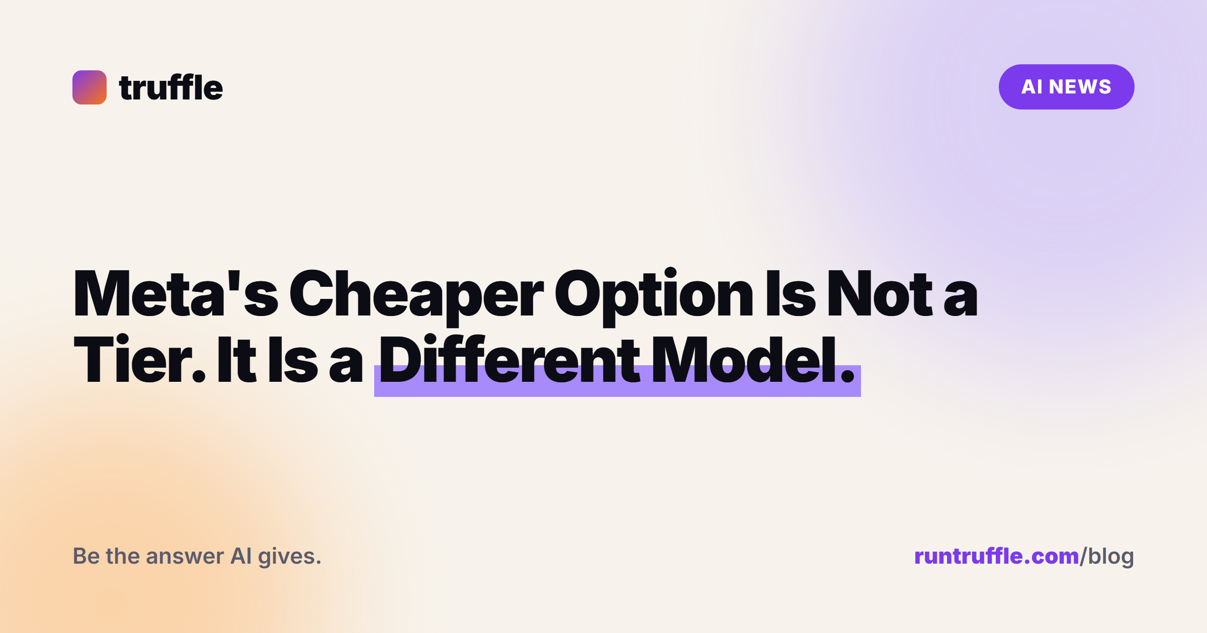 Meta's Cheaper Option Is Not a Tier. It Is a Different Model.