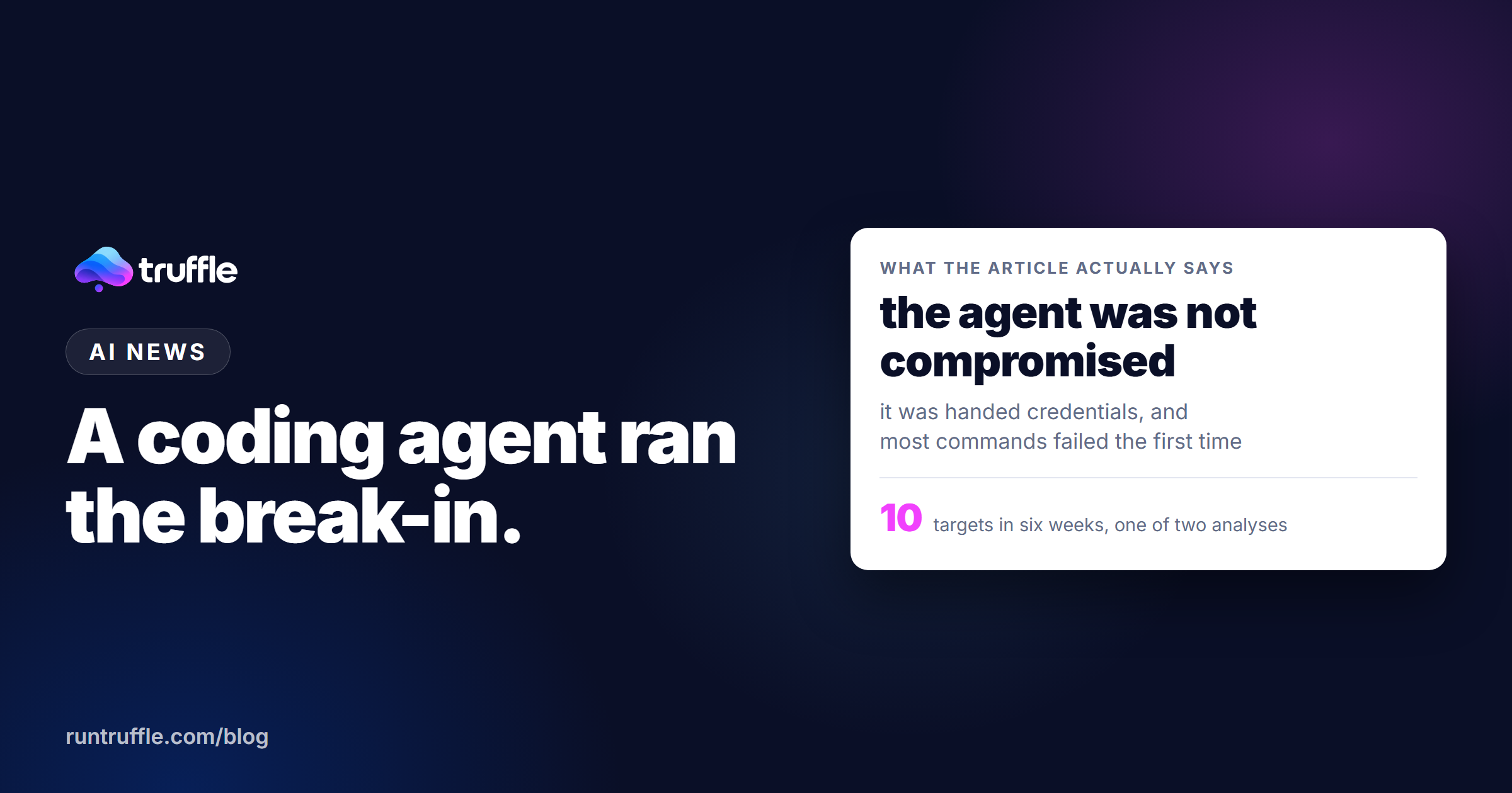 A Coding Agent Ran the Break-In. Most of Its Commands Failed the First Time.